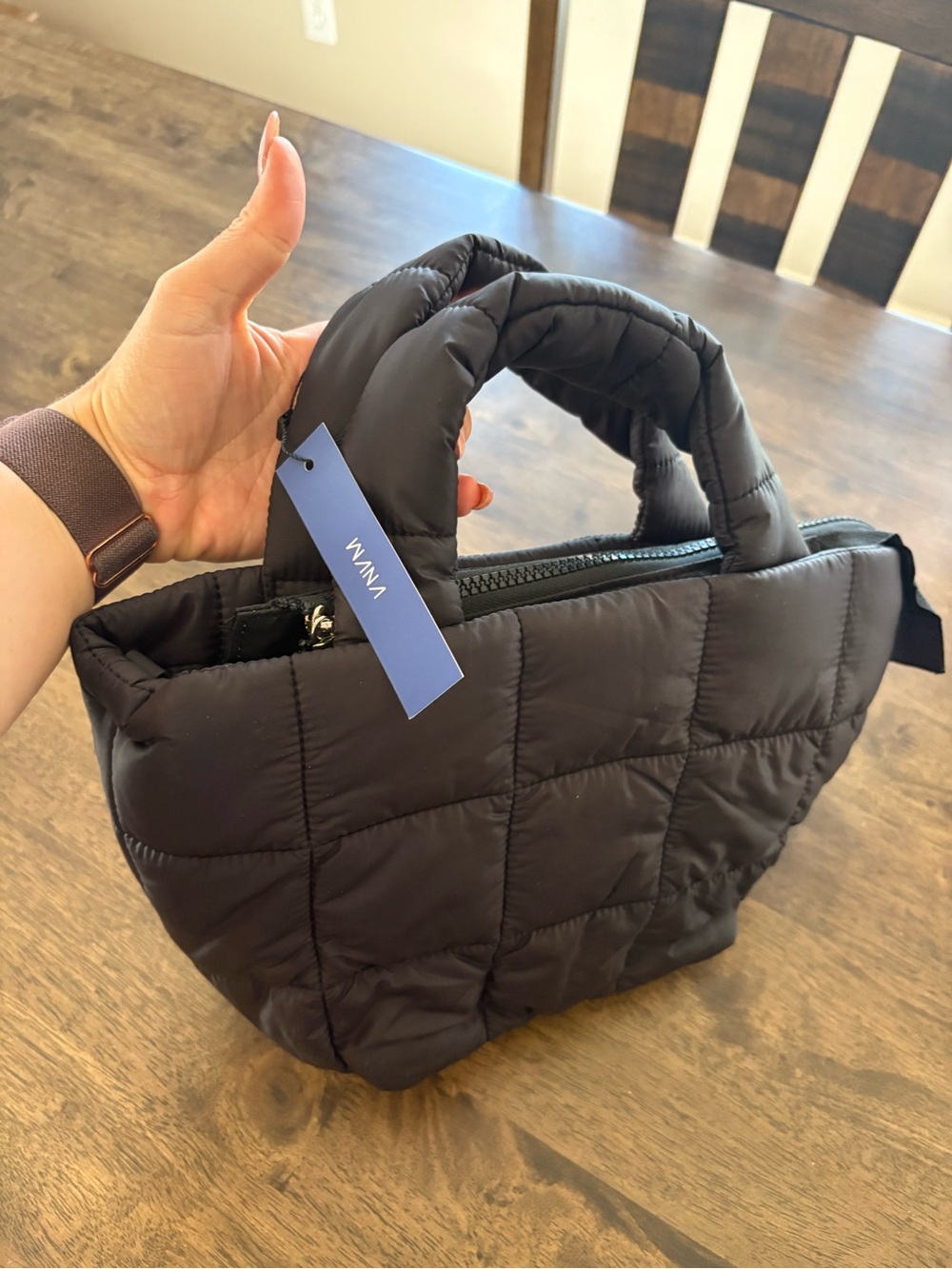 NWT Black Quilted Mini Puffer Bag